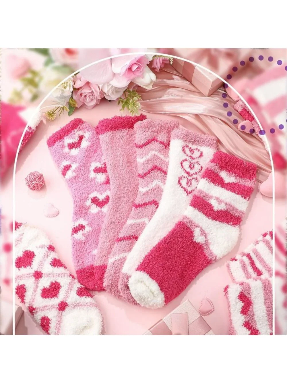 50 Pairs Cozy Christmas Fuzzy Socks - Holiday Gift Bundle for Women & Men